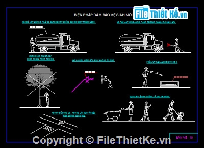 thi công,xây dựng,Biện pháp thi công,vệ sinh môi trường,bản vẽ vệ sinh công trường